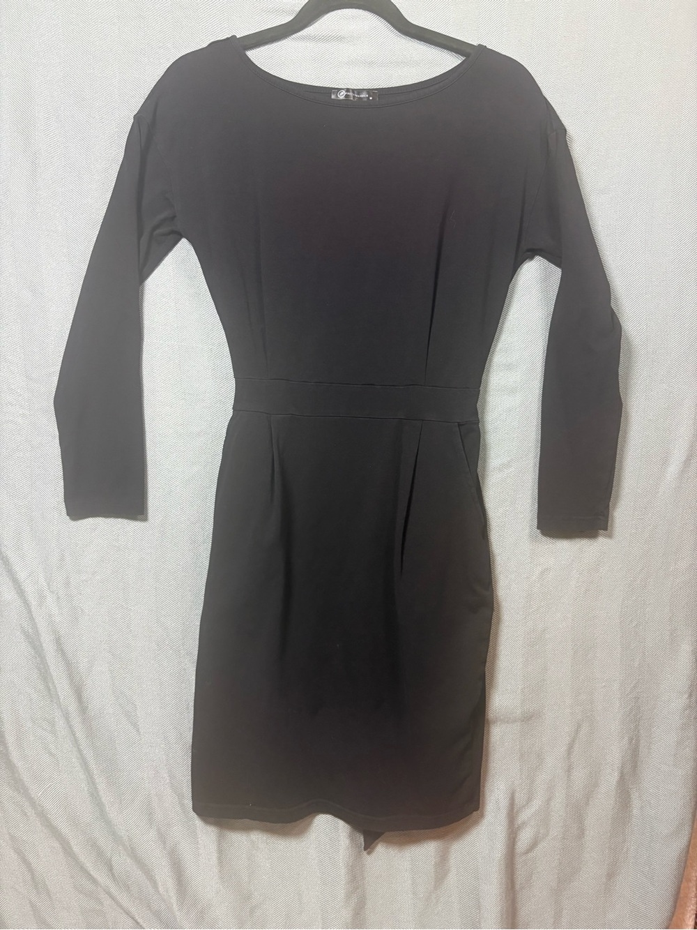 Classic Black Long-Sleeve Sheath Dress